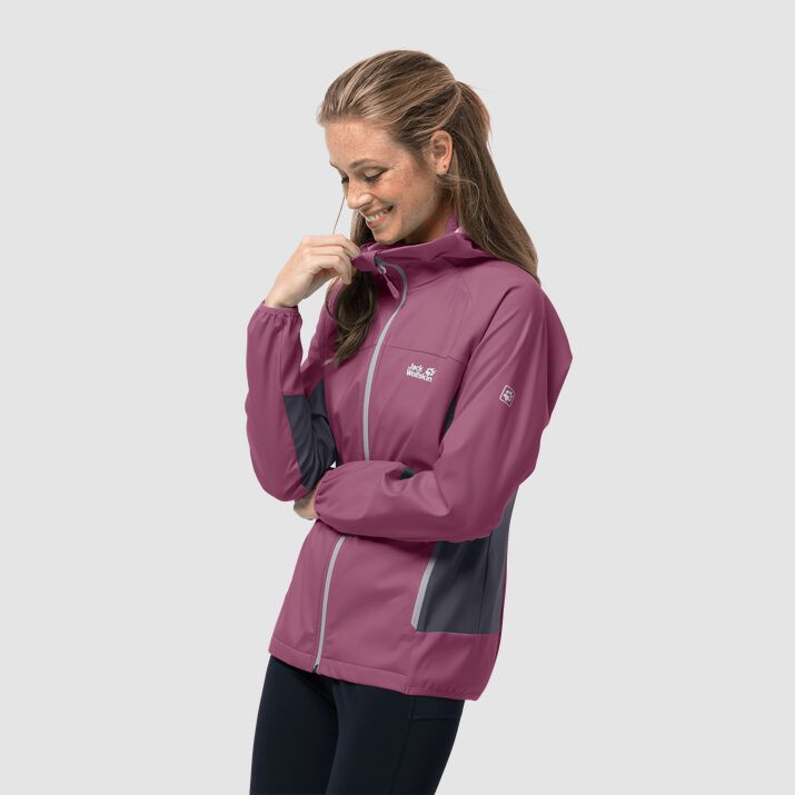 Jack Wolfskin Womens Eagle Peak 2 Windproof Jacket Purple 485297HKT